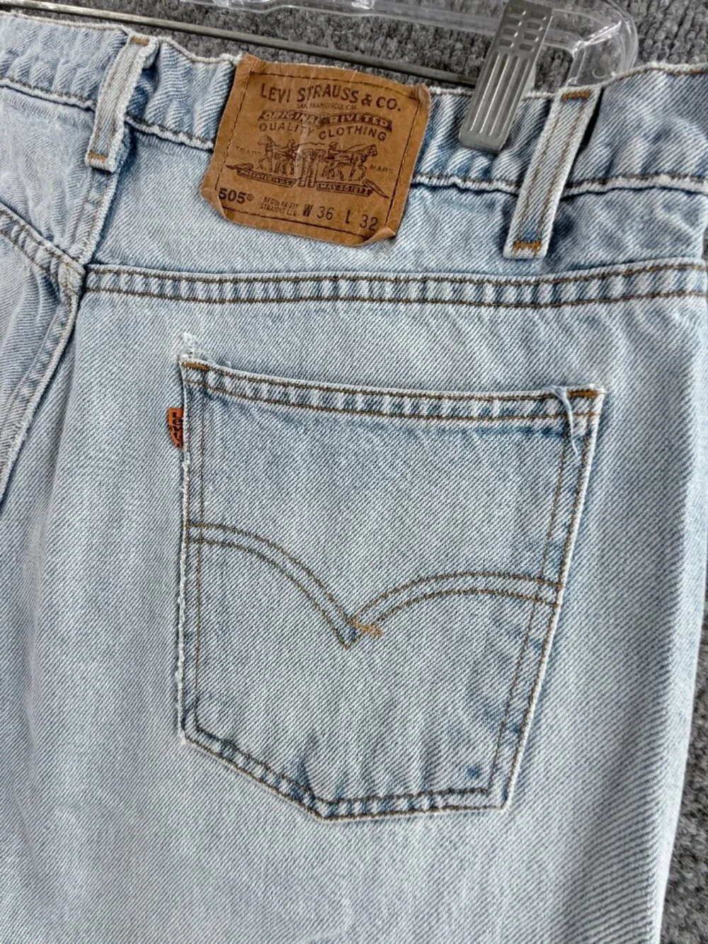 VTG Levis Orange Tab Blue Y2k Cotton Denim Jort 36 Shorts Men Adult ACTL 35x6